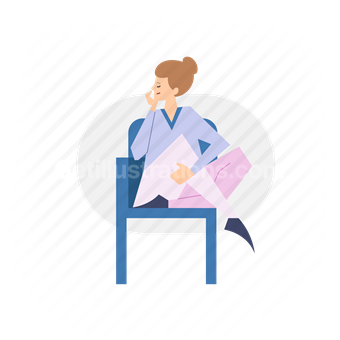 woman, leisure, chair, home, armchair